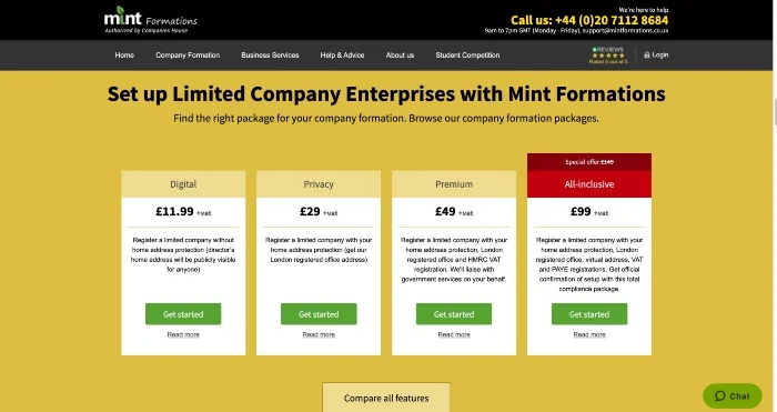 Mint Formations Fees