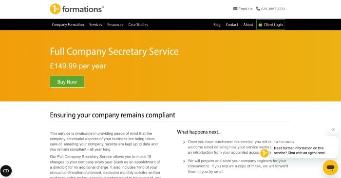 1st Formations Company Secretary Service